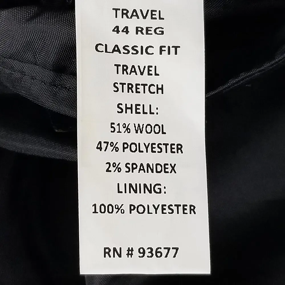 Stafford Suit Mens 44 Regular Jacket 40x27 Pants Gray Wool‎ Blend Classic Fit
